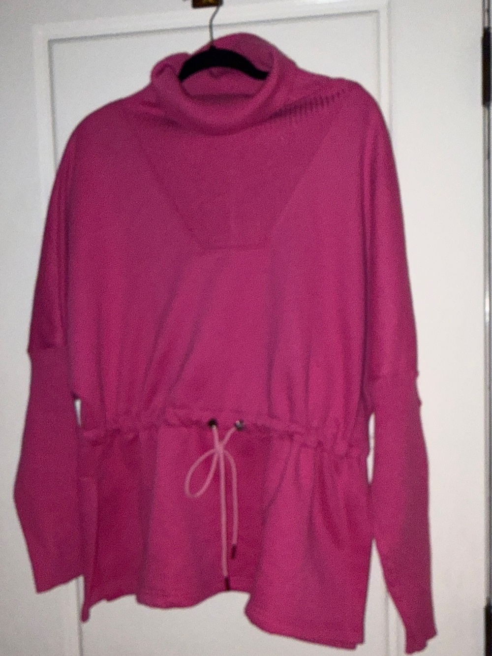 Women's Fuchsia Drawstring Waist Sweater